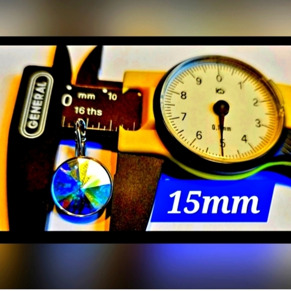 Swarovski Element Earrings Light Colorado Topaz NWT‎ 15mm Round.LeverbackDangle - Picture 2 of 5